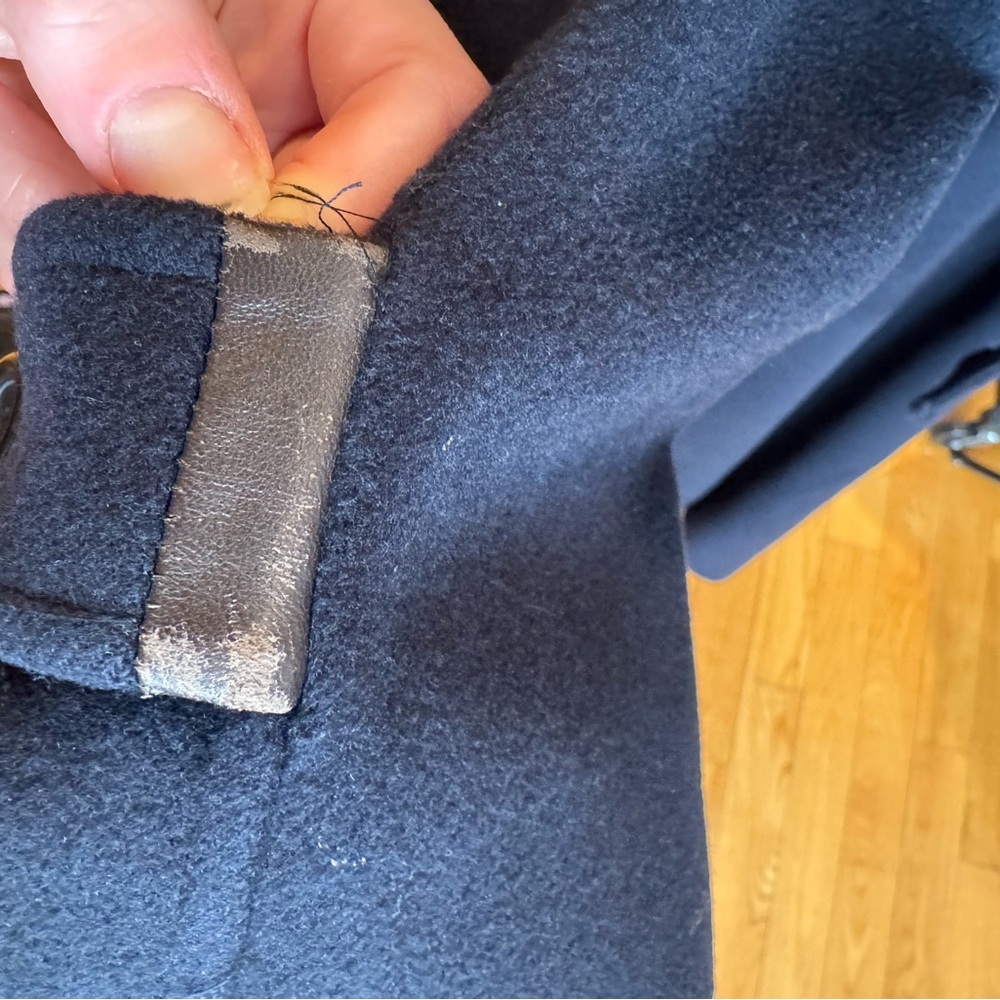 Vintage luxury Cashmere Italian Fabric Union Made Navy Belted Coat - Picture 14 of 14